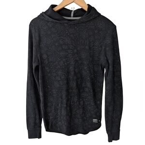 Vans Black Patterned Men's Hoodie Sweater Cotton Casual Size S